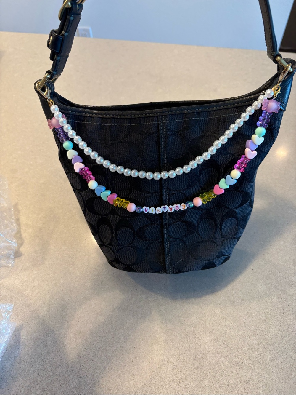 Coach Black Signature Canvas Hobo
